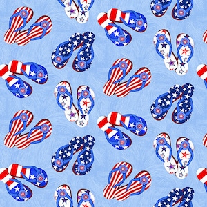 Tossed Flip Flops - My Happy Place by Sharla Fults for Studio E - 6045-78 Multi - 1/2 yard