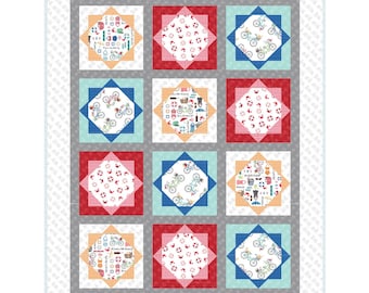 Beach Blanket Quilt Kit and Pattern by Maywood Studio - featuring Vintage Boardwalk by Kimberbell Designs