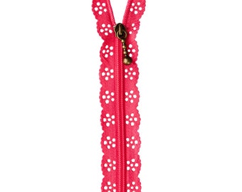 Lace Zipper by Kimberbell Designs - 14” - your choice in color - Discontinued