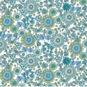 Calypso Floral from Butterfly Calypso Collection by Benartex Kanvas Fabrics - 14880-09 White - 1/2 yard