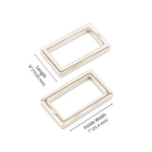 2,5 cm rektangulär ring - platt - set om två från By Annie's - HAR1-RR-N-TWO - Nickel