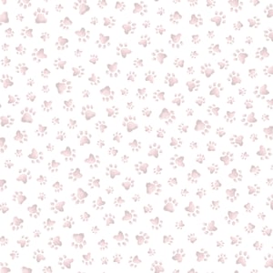 Paw Prints - Whiskers and Paws by Hannah Dale for Maywood Studio - MAS10420-P Pale Pink - 1/2 yard
