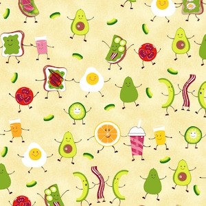 Lollie Snacks - Morning Snack by Freckles and Lollie - FLOFLLS-D41-LY - 1/2 yard