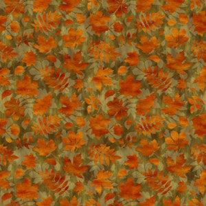 Leaves - Autumn Celebration by Jason Yenter for In The Beginning Fabrics - 6AUT2 Green - 1/2 yard