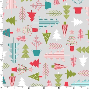 Tree Farm - Cup of Cheer por Kimberbell Designs para Maywood Studio - 10204-K Cinza - 1/2 jarda
