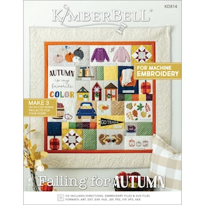Falling for Autumn Quilt Machine Embroidery CD and Pattern Booklet by Kimberbell Designs - KD814