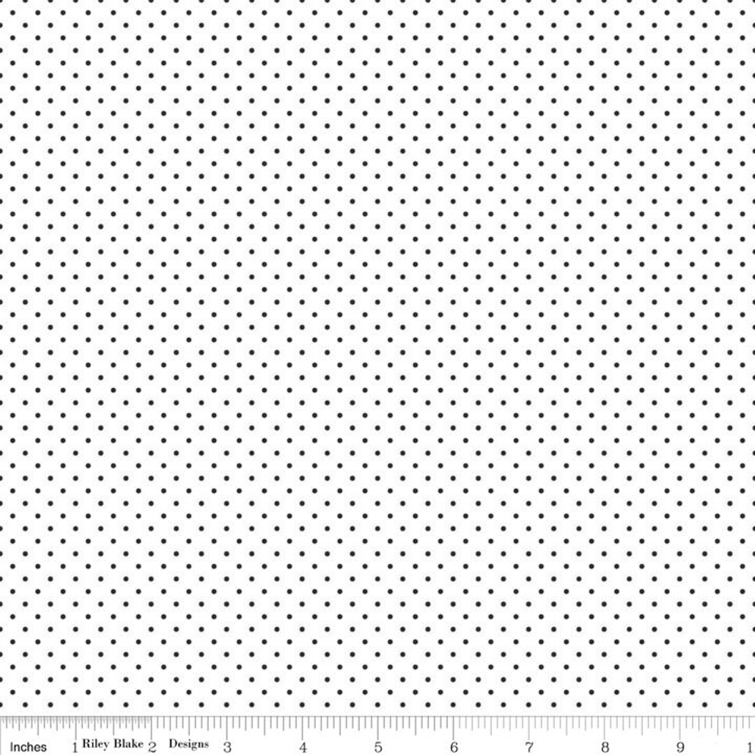Swiss Dot Black on White C660-110 by Riley Blake 100% Cotton 1/2 Yard ...