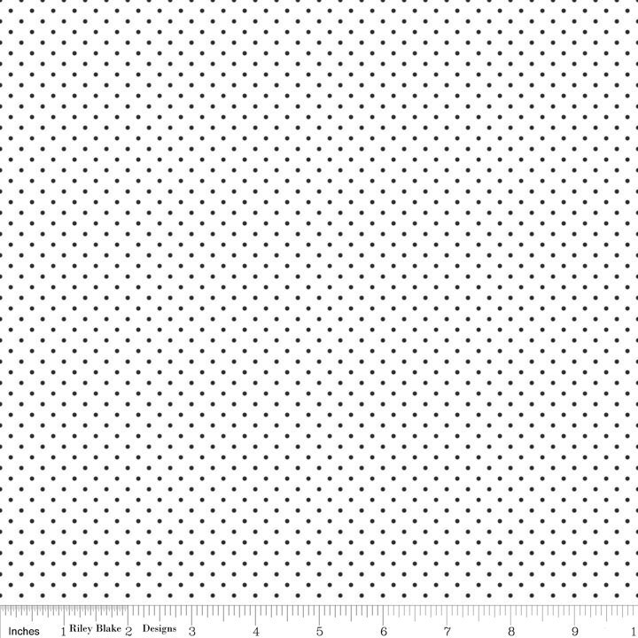 Swiss Dot Black on White C660-110 by Riley Blake 100% Cotton 1/2 Yard ...