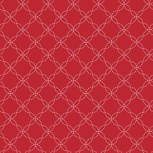 Lattice KimberBell Basics Fabric - Designer Kim Christopherson for Maywood Studios - MAS8209-R2 Red - 1/2 yard