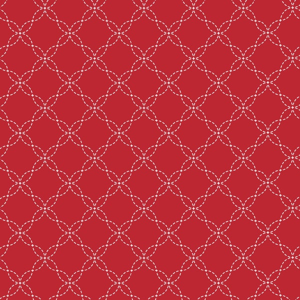 Lattice KimberBell Basics Stoff - Designer Kim Christopherson für Maywood Studios - MAS8209-R2 rot - 1/2 Hof