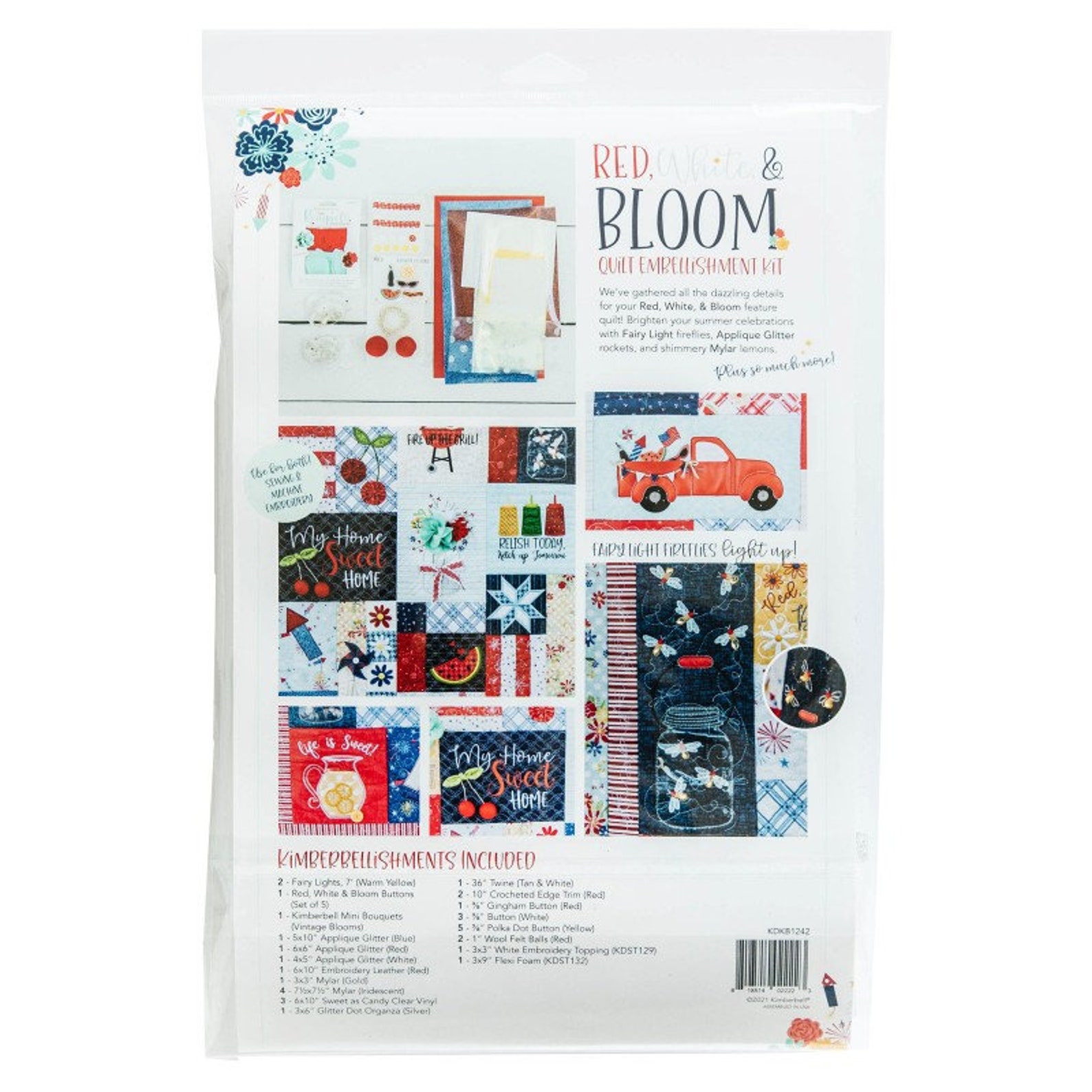 Red White and Bloom Embellishment Kit by Kimberbell Designs Etsy