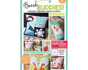 Bench Buddies! -January, February, March and April (Machine Embroidery CD) Kimberbell Designs - KD570