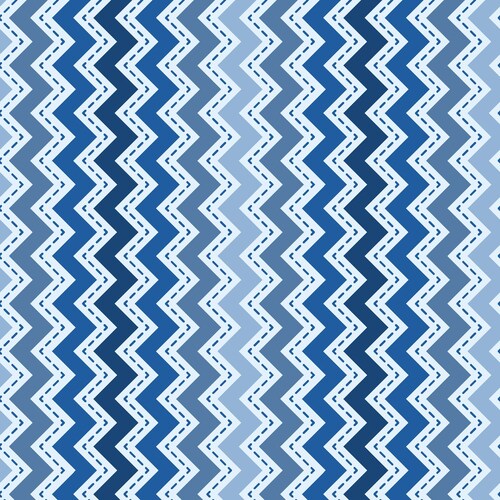 Zig Zag KimberBell Basics Fabric - Designer Kim Christopherson for Maywood Studios - MAS8202-BB Blue Tonal - 1/2 yard