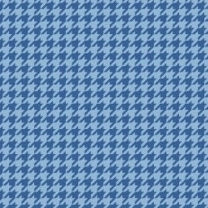 Può includere: Un tessuto a pied de poule blu e bianco. Il tessuto presenta un motivo ripetitivo di piccoli quadrati a forma di rombo.