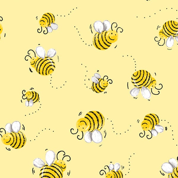 Susy Bees by Susybees for Clothworks - SB20197-310 Yellow - 1/2 yard