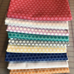 Honeycomb Refreshed Basics Fabric by Maywood Studio for Kimberbell Designs - Fat Quarter Bundle - 9 fabrics