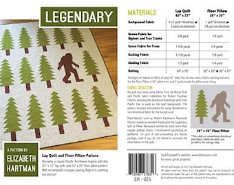 Legendary Lap Quilt and Floor Pillow Pattern by Elizabeth Hartman - EH-025