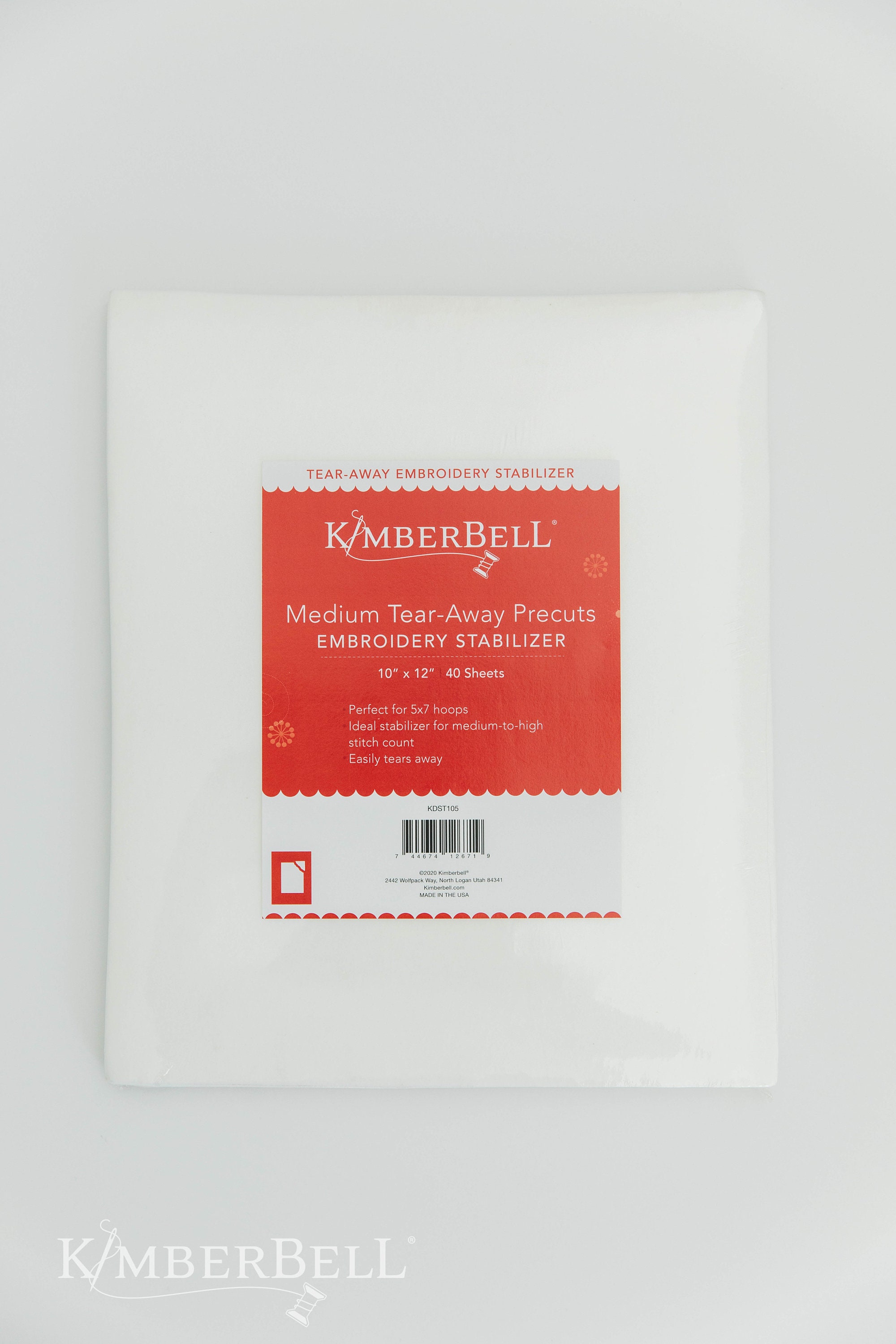 Kimberbell Light Tear-Away 10 x 12 Precuts | 40 Sheets