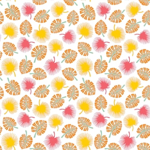 Palm Fronds - Rooville Collection from Kimberly Einmo for Benartex Contempo Fabrics - 17004-22 Carrot - 1/2 yard