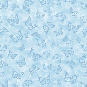 Butterfly Shadow from Butterfly Calypso Collection by Benartex Kanvas Fabrics - 14879-05 Light Blue - 1/2 yard