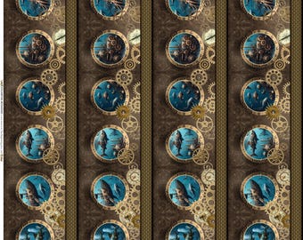 Borde - Steampunk Menagerie de Jason Yenter para In The Beginning Fabrics - IBF3ST-1 - Multicolor - Se vende por media yarda