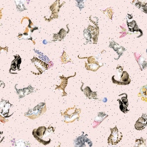 Whiskers and Paws Tossed Cats Pink Whiskers and Paws Tossed Cats Pink