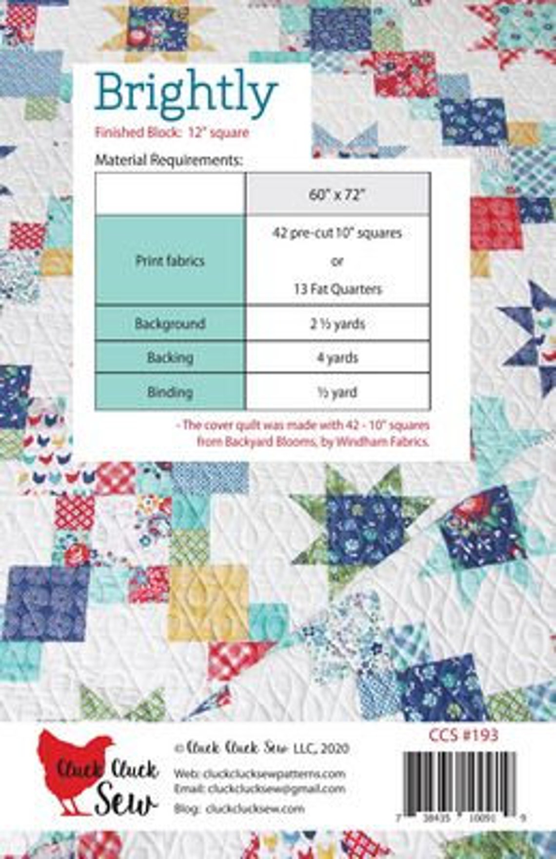 Brightly Quilt Pattern by Cluck Cluck Sew CCS193 Etsy