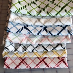 Plaid Refreshed Basics Fabric by Maywood Studio for Kimberbell Designs - Half Yard Bundle - 7 fabrics