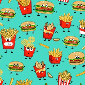 Lollie Snacks - Drive Through Snacks by Freckles and Lollie - FLOFLLS-D42-E - 1/2 yard