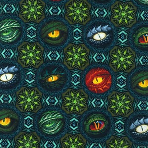 Eyes - Dragons - Emerald Reign by Jason Yenter for In The Beginning Fabrics - 24DRG-1 Multi - sold by the 1/2 yard