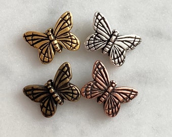 2 pieces Monarch Butterfly Bead, TierraCast, 4 colours.