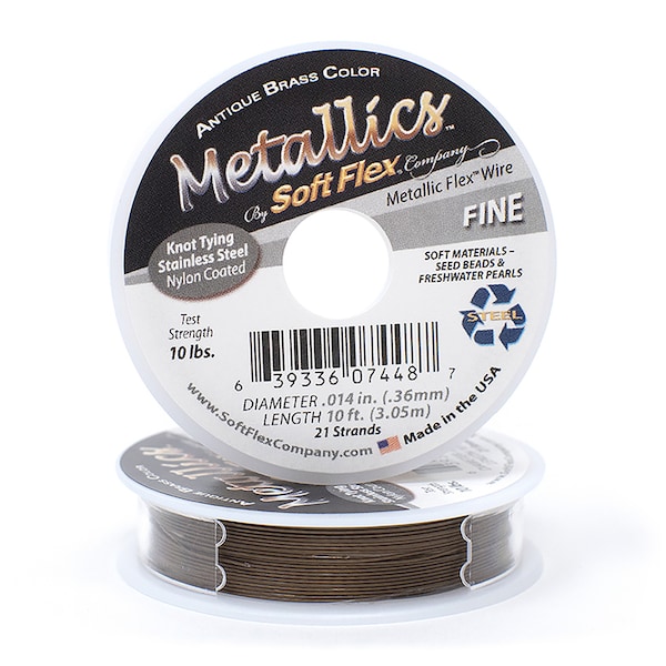 Antique Brass Softflex Beading Wire. Many variations.