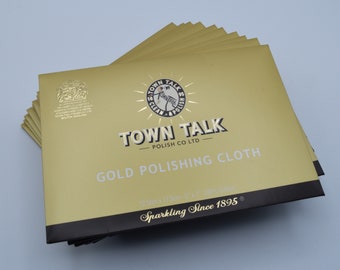 Paquet de dix. Mini chiffon de polissage doré Town Talk.