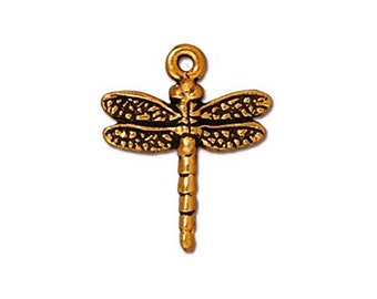 2 pieces Dragonfly Charm, TierraCast.