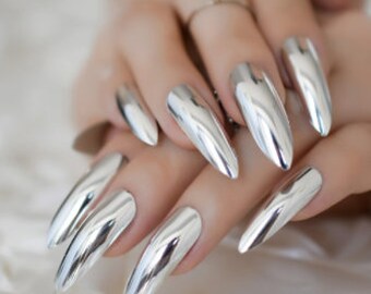 Silver Nails Etsy