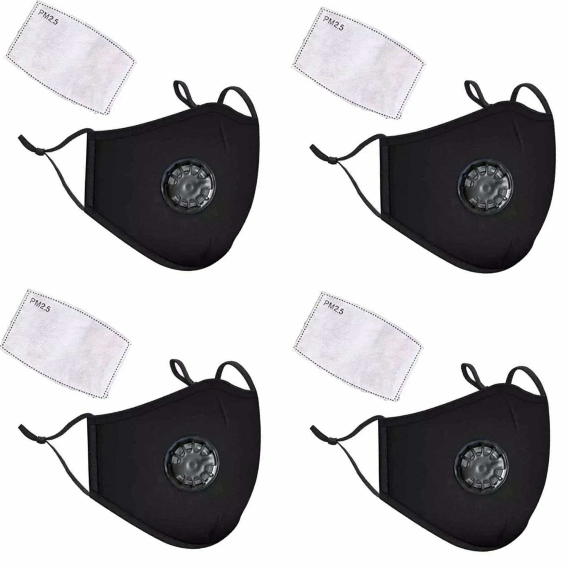 4 Pack Triple layer cotton face masks with filters wholesale Etsy