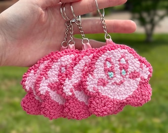 Handmade Pink Anime Plush Keychain: Kawaii Gamer Gift
