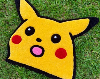 Surprised Meme Anime Rug - Hand Tufted Rug, Custom Kawaii Home Decor, Cute Character Gift for Gamer, Handmade Accent Rug