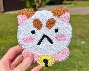 Punch Needle Puppy Cat Coaster - Kawaii Anime Mug Rug