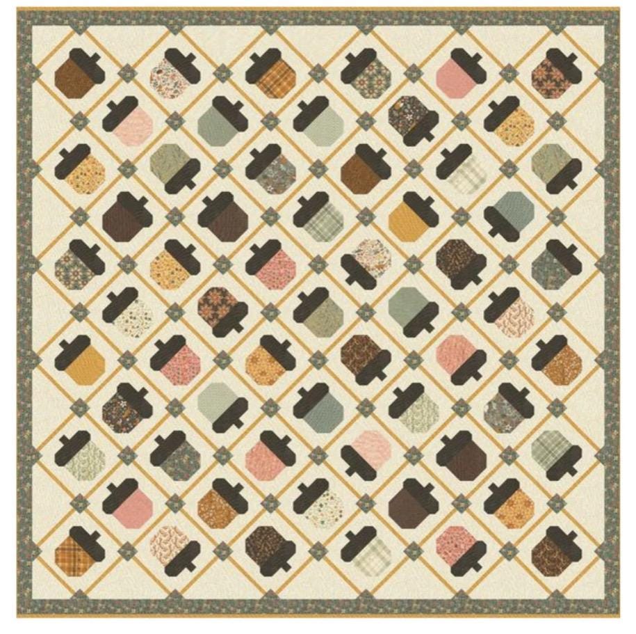 Acorn Tumble Quilt Kit featuring the Acorn Hollow Fabric Collection by Basic Grey for Moda