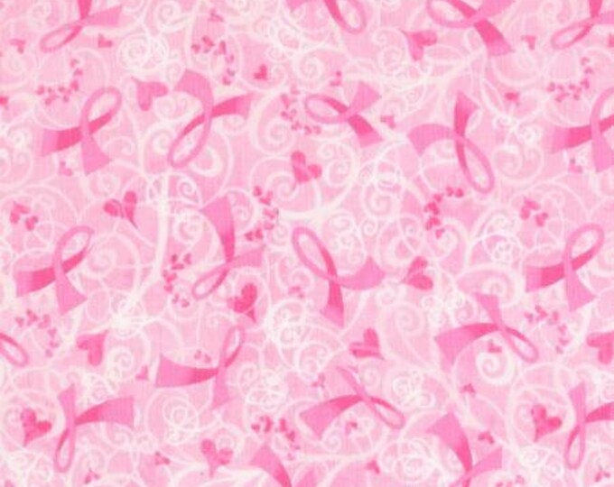 Pink Ribbon Quilt Pattern Breast Cancer Awareness Pink Ribbon, Quilting Fabric, by Timeless ...