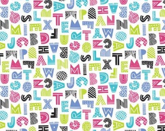 Alphabet letters, multicolor, by Camelot Fabrics, quilting fabric