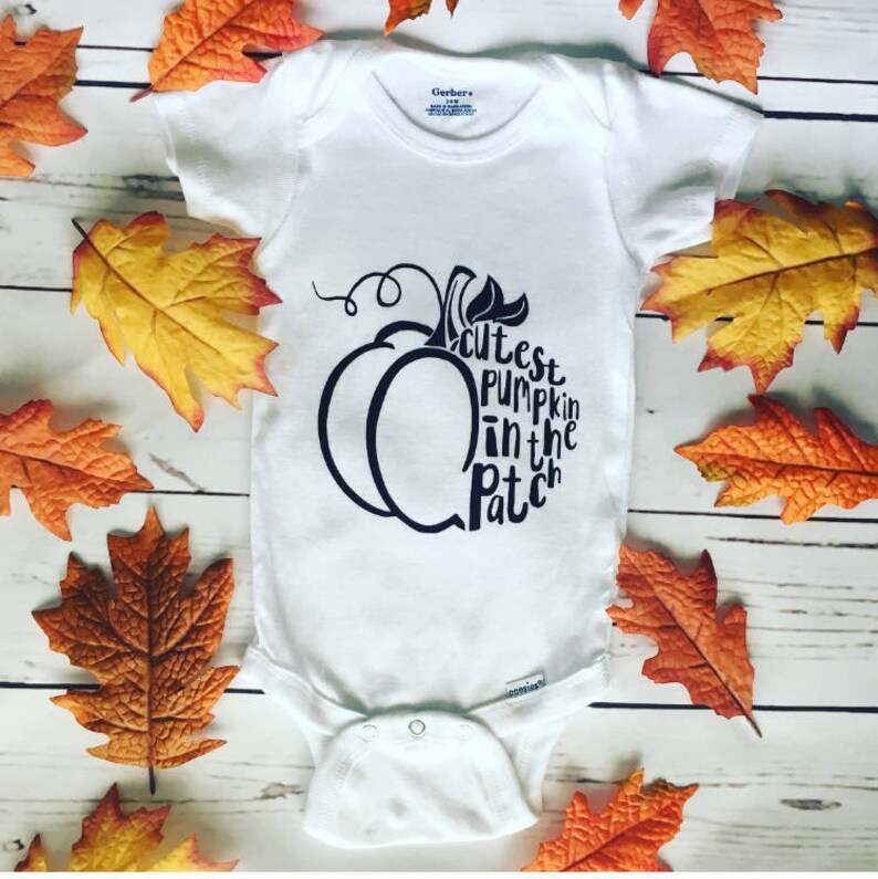 Thanksgiving Onesie, Cutest Pumpkin in the Patch Onesie Unisex Onesie First Thanksgiving Baby Onesie First Fall Onesie Fall Onesie
