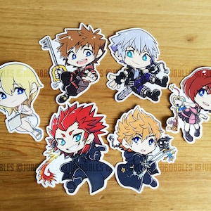 Pegatinas de Kingdom Hearts / KH3 Sora Riku Kairi Axel Lea Namine Roxas Lindo Regalo Kawaii Decoración Juegos Anime Llave Espada