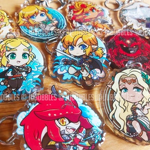 TotK acryl bedels | Link TOTK Sidon Riju Rauru Sonia Ganondorf-sleutelhanger Revali Kass