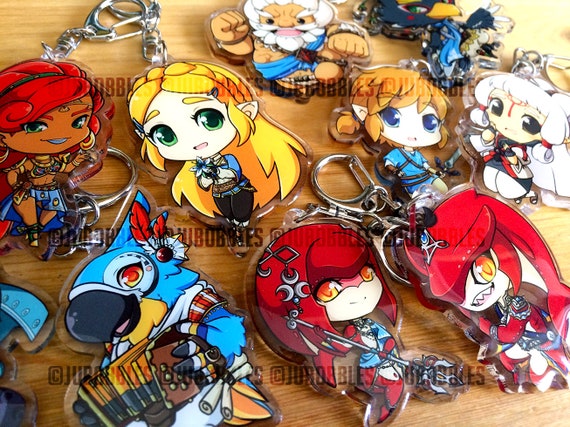 Breath of the Wild Acrylic Charms BOTW Link Sidon Mipha Revali Kass Gerudo  Urbosa Cute Kawaii Gaming Anime Keychain Gift 