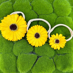 Sunflower Headband, Sunflower Hair Clip, Summer Flower Headband, Baby Flower Headband, Spring Outfit, Infant Hair Bow, Newborn Girl Gift