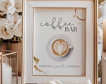 Coffee Bar Sign: Baby Shower Decor, Editable Template (Digital Download)
