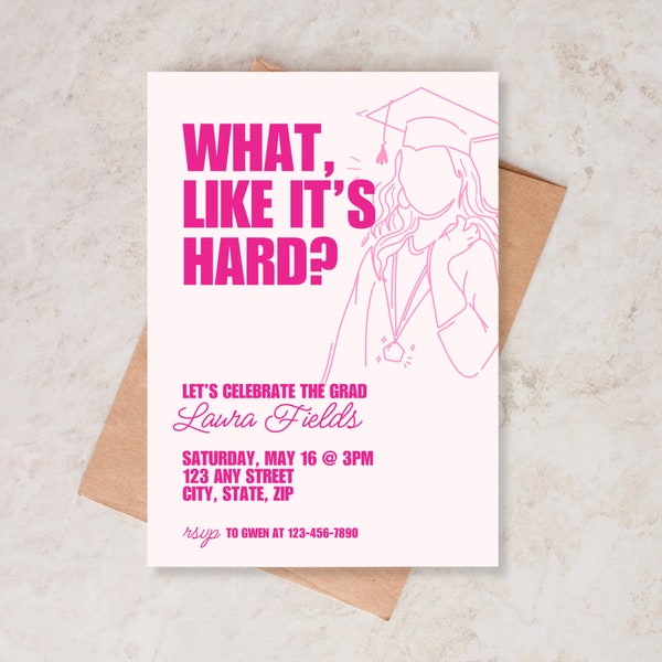 Editable Graduation Party Invitation | Legally Blonde Graduation Invite, Girl Graduation, Law School, College, High School, Digital Download