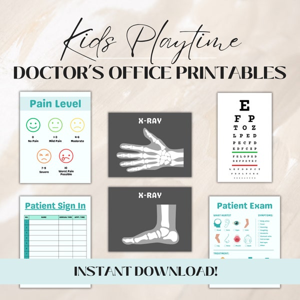 Pretend Play Doctor's Office, Hospital Pretend Play, Toddler Kids Activities, Dramatic Play, Digital Download